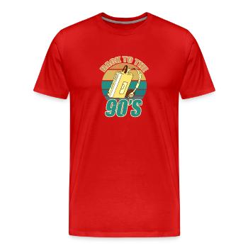 Cassette Walkman 90s - cadeau - T-shirt bio Premium Homme - rouge - Devant - Damien (186cm)