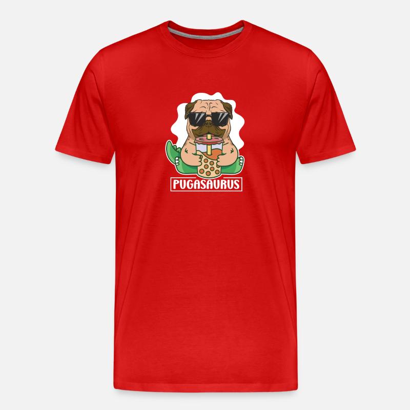 Geschenk - cooler mops mit sonnenbrille - Männer Premium Bio T-Shirt - Rot