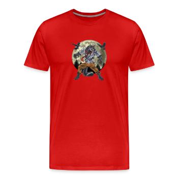 Loup-garou - T-shirt bio Premium Homme - rouge - Devant - Damien (186cm)