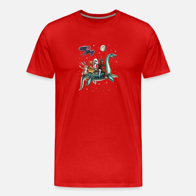 Die Reise der Kryptiden - Männer Premium Bio T-Shirt - Rot