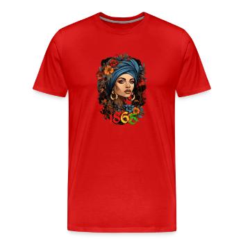 Femme noire 1865 Juneteenth - T-shirt bio Premium Homme - rouge - Devant - Damien (186cm)