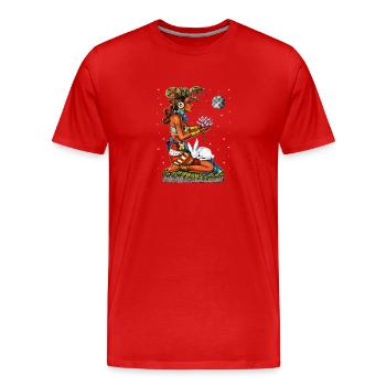 Déesse maya Ixchel - T-shirt bio Premium Homme - rouge - Devant - Damien (186cm)