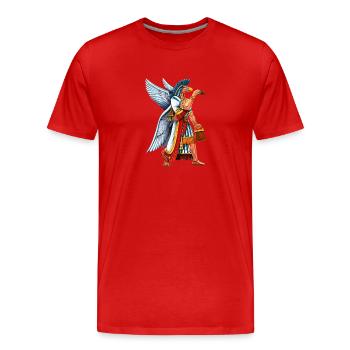 Ancient Anunnaki God - Men's Premium Organic T-Shirt - red - Front - Damien (186cm)