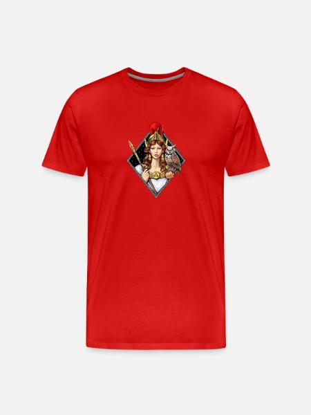 Athena Greek Goddess - Men's Premium Organic T-Shirt - red
