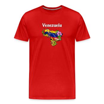 Venezuela Landkarte - Männer Premium Bio T-Shirt - Rot - Vorne - Damien (186cm)