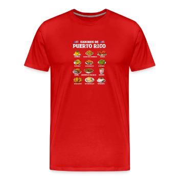 Puerto Rico Lebensmittel - Männer Premium Bio T-Shirt - Rot - Vorne - Damien (186cm)