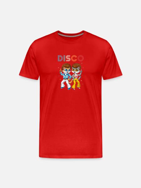 Chats disco - T-shirt bio Premium Homme - rouge