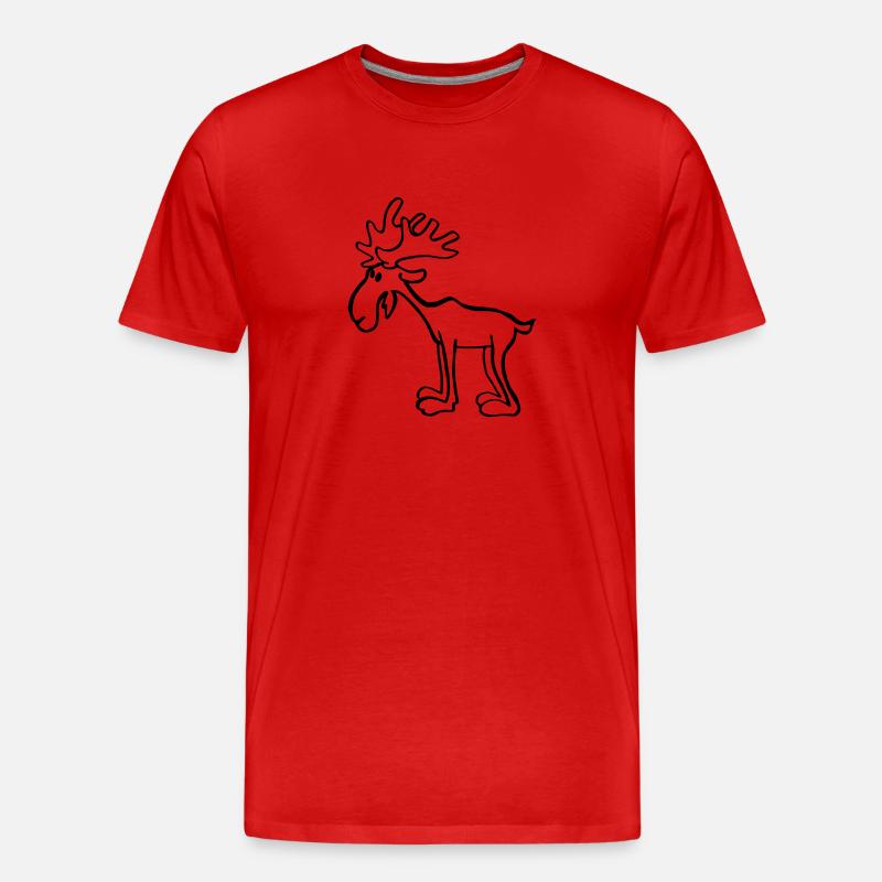 Elch - Männer Premium Bio T-Shirt - Rot