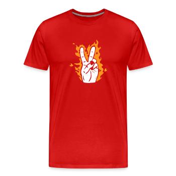 Signe de Paix - T-shirt bio Premium Homme - rouge - Devant - Damien (186cm)