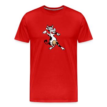 Bekloppte Kuh - Männer Premium Bio T-Shirt - Rot - Vorne - Damien (186cm)