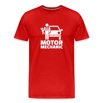 Mechaniker - Männer Premium Bio T-Shirt - Rot - Vorne - Damien (186cm)