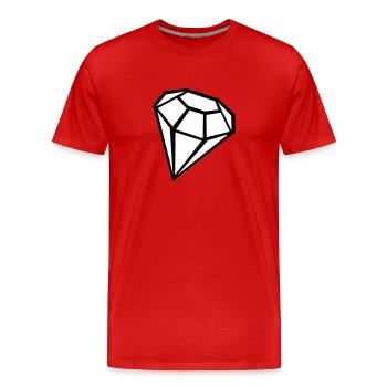 Diamant - Männer Premium Bio T-Shirt - Rot - Vorne - Damien (186cm)