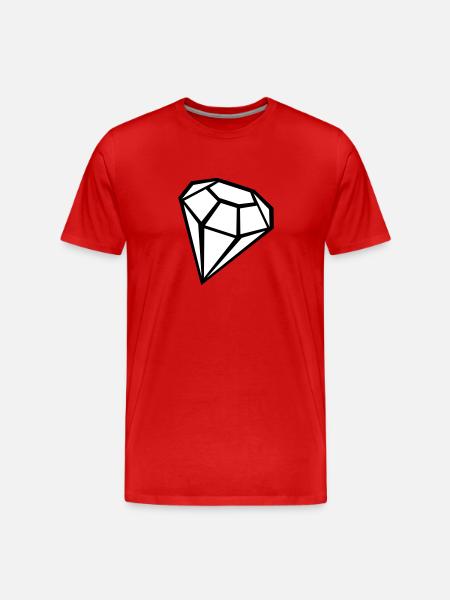 Diamant - Männer Premium Bio T-Shirt - Rot