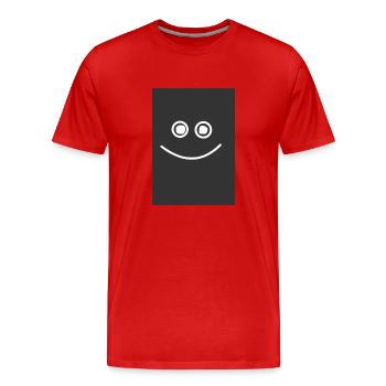 Happy Smile Black - Men's Premium Organic T-Shirt - red - Front - Damien (186cm)
