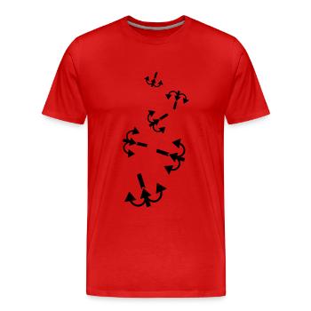 Angelhaken angler icon - Männer Premium Bio T-Shirt - Rot - Vorne - Damien (186cm)
