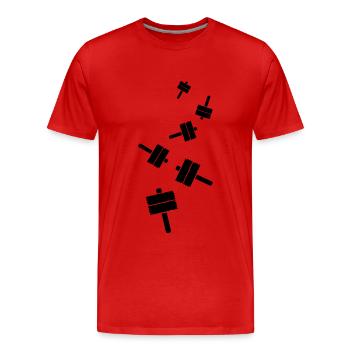 Icône de signalisation - T-shirt bio Premium Homme - rouge - Devant - Damien (186cm)
