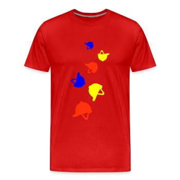 Reiterhut icon - Männer Premium Bio T-Shirt - Rot - Vorne - Damien (186cm)