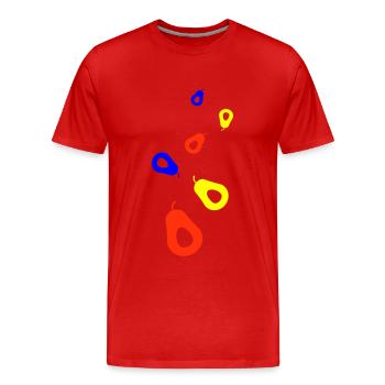 Avocado symbol - Men's Premium Organic T-Shirt - red - Front - Damien (186cm)