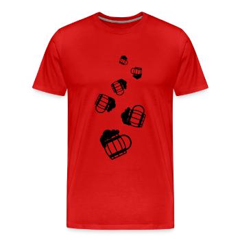 Icône de l’icône de la bière - T-shirt bio Premium Homme - rouge - Devant - Damien (186cm)