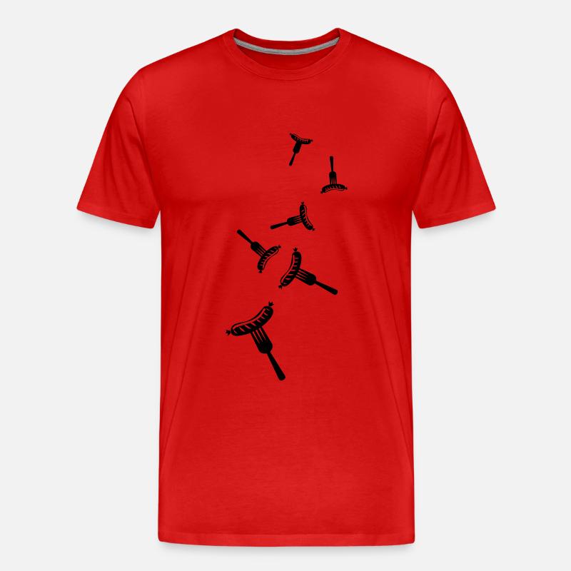 Bratwurst Fleisch icon - Männer Premium Bio T-Shirt - Rot