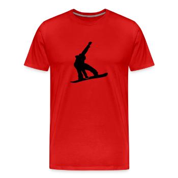 Snowboard - T-shirt bio Premium Homme - rouge - Devant - Damien (186cm)
