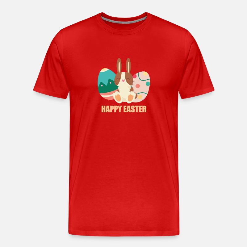Ostern Geschenk Happy Easter - Männer Premium Bio T-Shirt - Rot