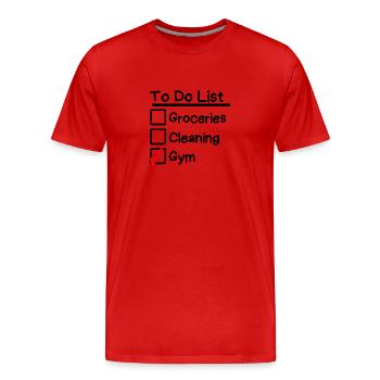 To Do List | Gym wear - Men's Premium Organic T-Shirt - red - Front - Damien (186cm)