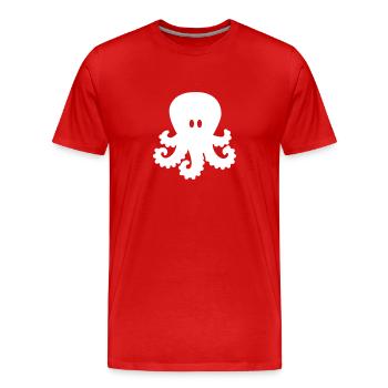 Poulpe - T-shirt bio Premium Homme - rouge - Devant - Damien (186cm)