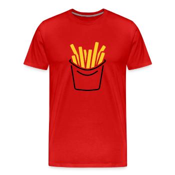french fries - Men's Premium Organic T-Shirt - red - Front - Damien (186cm)