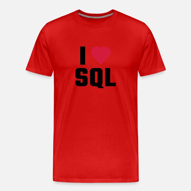 Ich liebe SQL - Männer Premium Bio T-Shirt - Rot