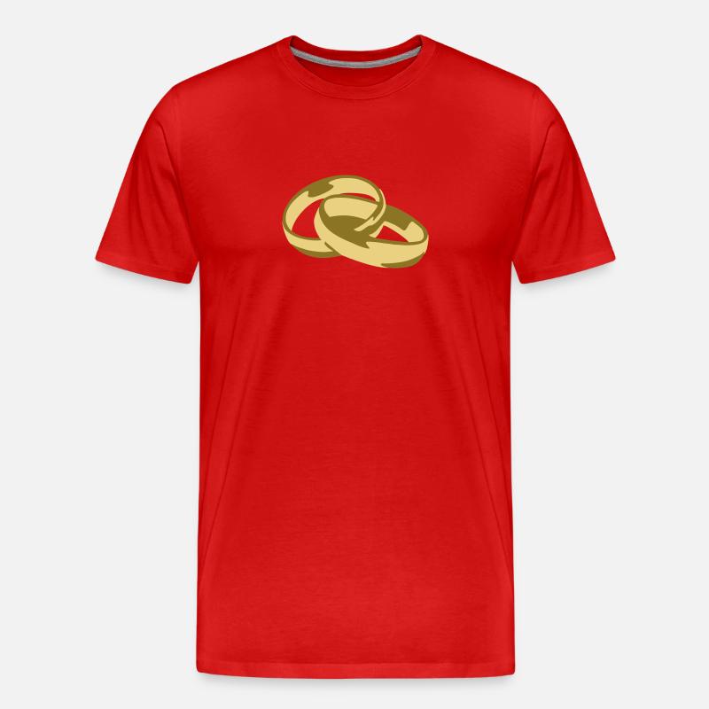 Ringe - Männer Premium Bio T-Shirt - Rot