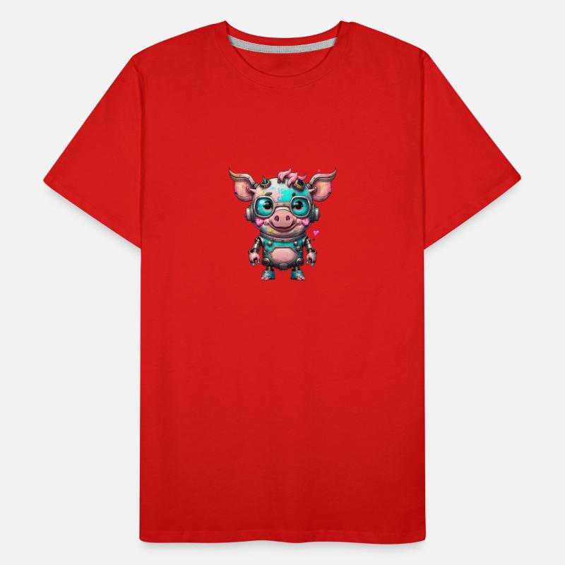 Cochon robot T-shirt bio Premium Homme