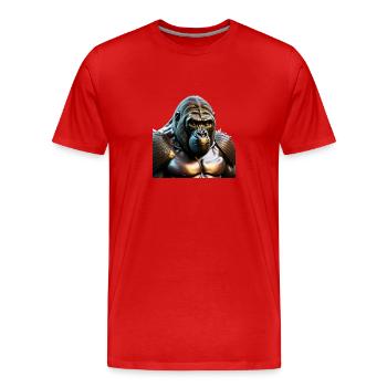 The Bronze Gorilla - Men's Premium Organic T-Shirt - red - Front - Damien (186cm)