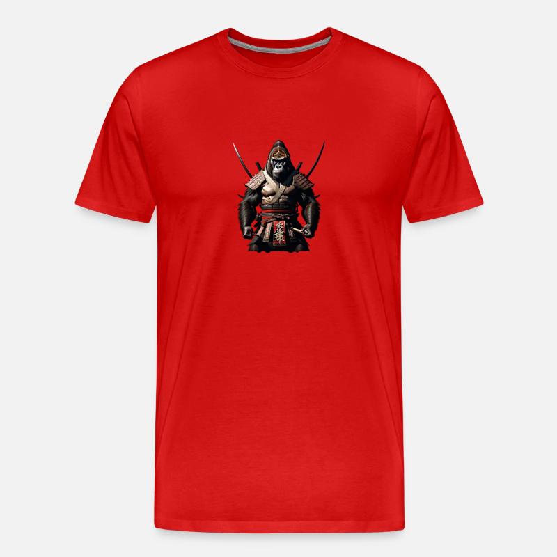 The Ninja Gorilla - Männer Premium Bio T-Shirt - Rot
