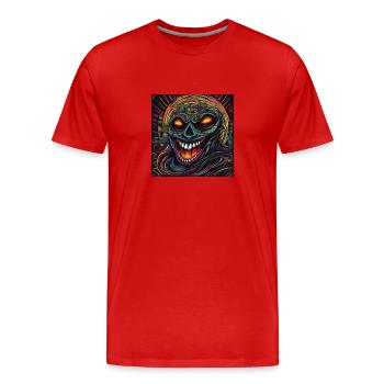 abstraction - T-shirt bio Premium Homme - rouge - Devant - Damien (186cm)
