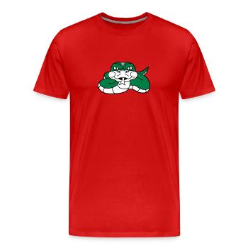 conception de bande dessinée de bande dessinée col - T-shirt bio Premium Homme - rouge - Devant - Damien (186cm)