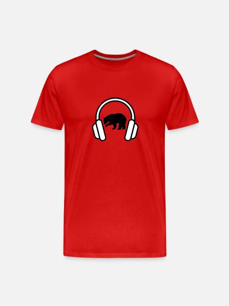 HeadphonesPolar Bear - Men's Premium Organic T-Shirt - red