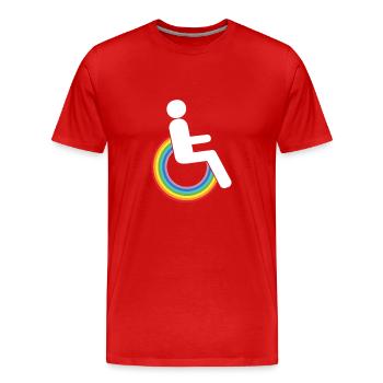 wheelchair handicap rainbow wheelchair wheelchair - Men's Premium Organic T-Shirt - red - Front - Damien (186cm)