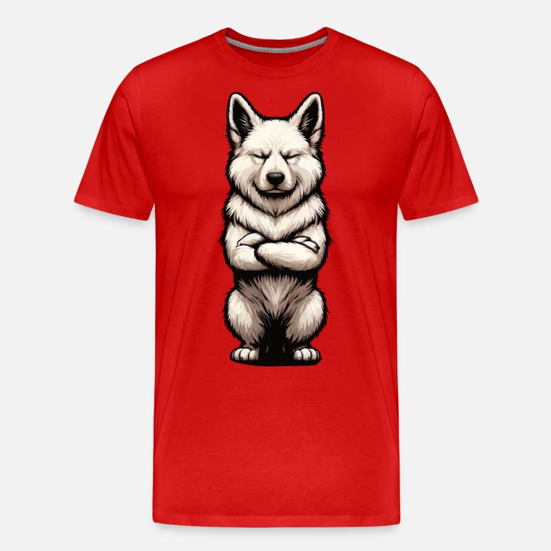 Weißer Schäferhund Schäferhund Schäferhunde - Männer Premium Bio T-Shirt - Rot