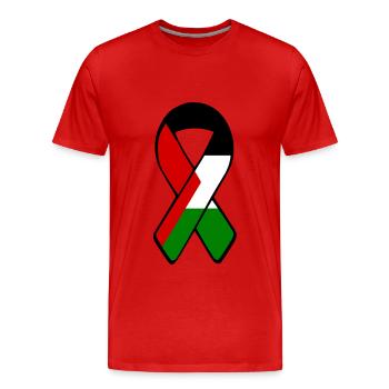 Free palestine awareness - Men's Premium Organic T-Shirt - red - Front - Damien (186cm)