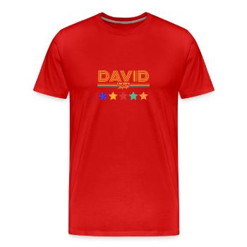 David - Männer Premium Bio T-Shirt - Rot - Vorne - Damien (186cm)