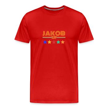 Jacob - T-shirt bio Premium Homme - rouge - Devant - Damien (186cm)