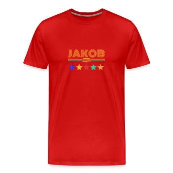 Jacob - T-shirt bio Premium Homme - rouge - Devant - Damien (186cm)