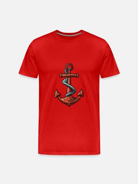 Anchor Icon Harbor - Men's Premium Organic T-Shirt - red