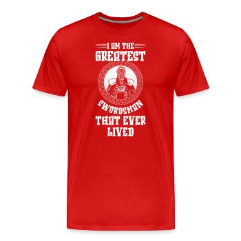 Krieger Kenjutsu Gumdo Japan - Männer Premium Bio T-Shirt - Rot - Vorne - Damien (186cm)
