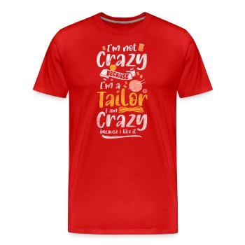 Fil à vêtements tricot à la main - T-shirt bio Premium Homme - rouge - Devant - Damien (186cm)