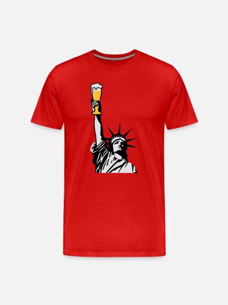 Free Beer - Men's Premium Organic T-Shirt - red
