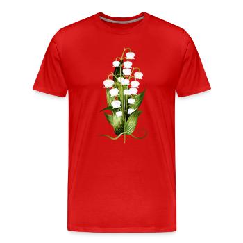 zartes Maiglöckchen Arrangement als Frühlingsgruß - Männer Premium Bio T-Shirt - Rot - Vorne - Damien (186cm)