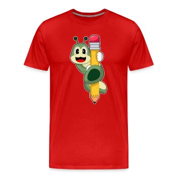 Caterpillar Pupil Pencil School - Men's Premium Organic T-Shirt - red - Front - Damien (186cm)