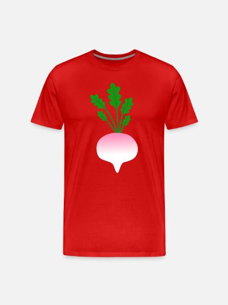Minimalistic Turnip Botanical Illustration - Men's Premium Organic T-Shirt - red